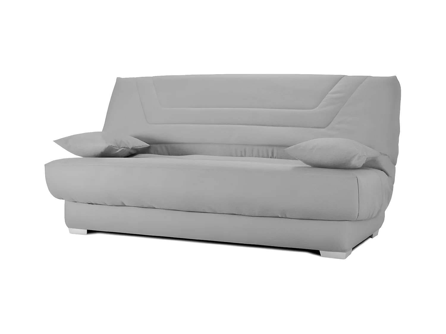 Canapé clic clac tissu avec rangement matelas Bultex 20cm Sabor 193cm-Couleur Gris perle