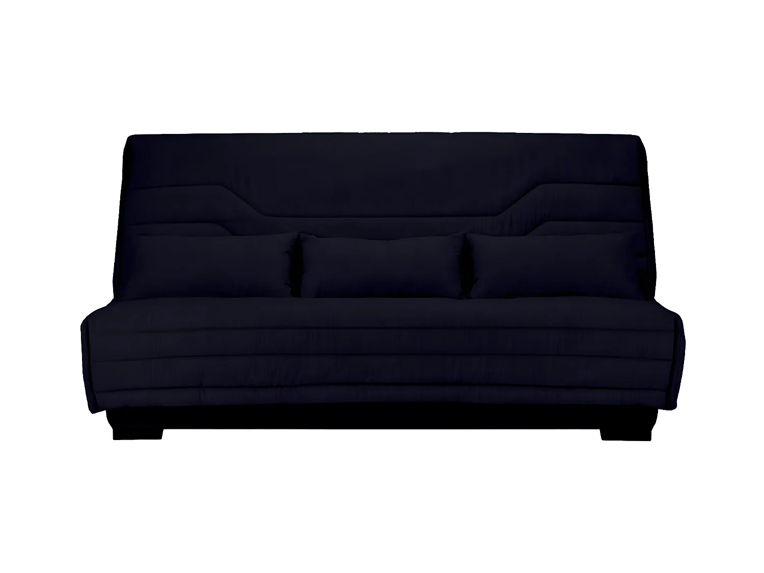 Canapé Clic Clac nouveau tissu avec coffre matelas Bultex 15cm Bianca 140x200-Couleur Bleu foncé