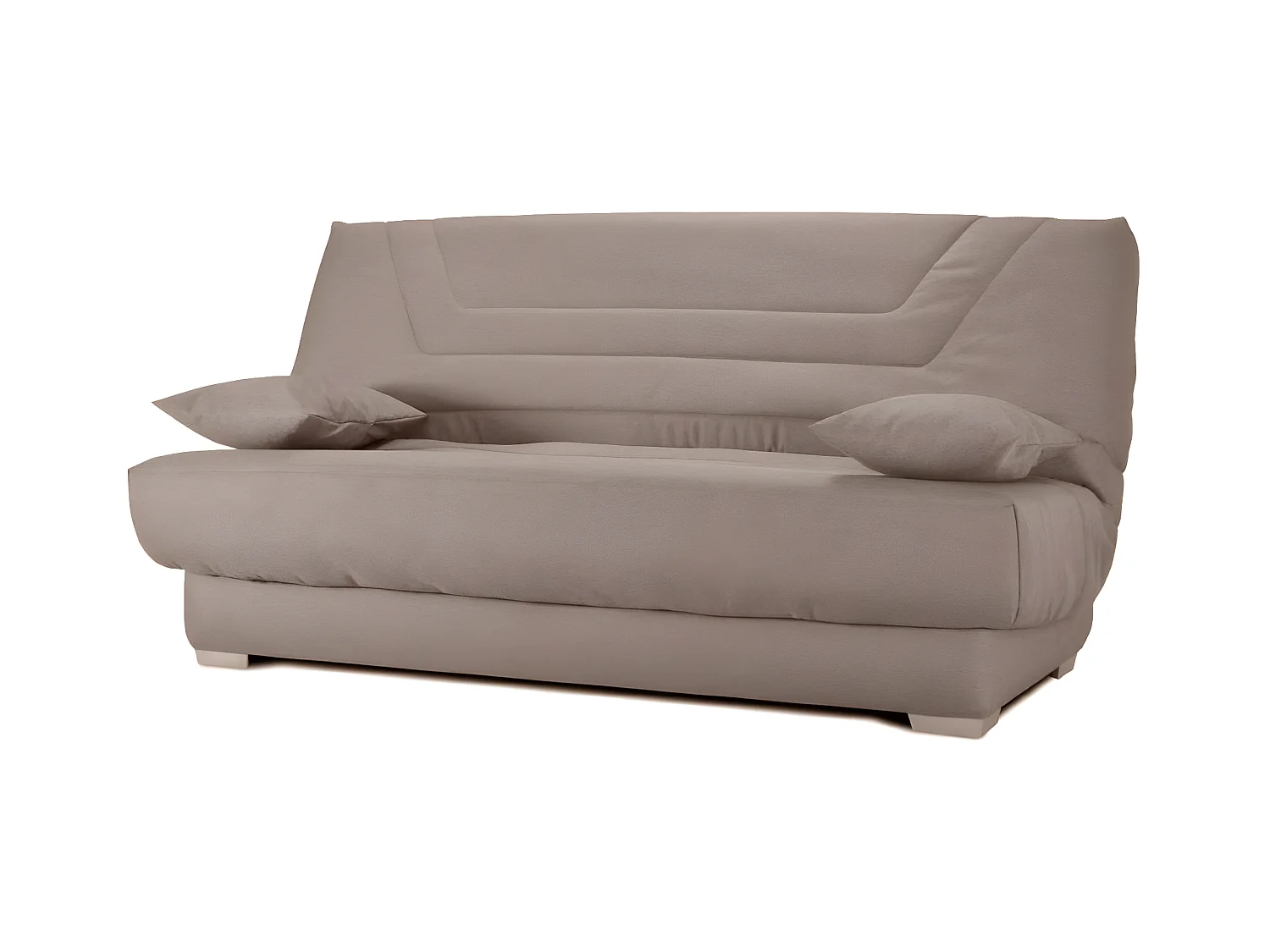 Canapé clic clac tissu avec rangement matelas Bultex 20cm Sabor 193cm-Couleur Marron clair
