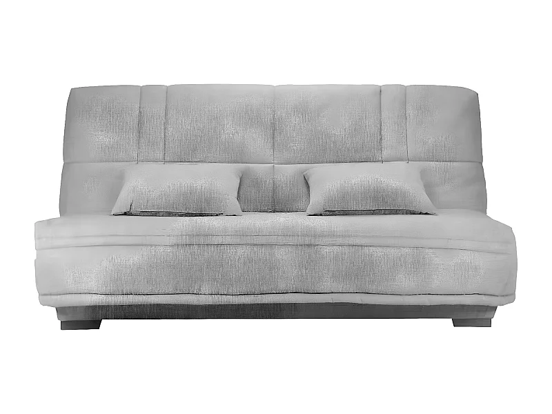 Canapé clic clac tissu avec rangement matelas Starlux 17cm Minel 207cm-Couleur Gris perle