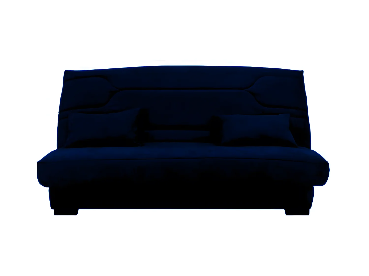 Canapé clic clac tissu avec rangement matelas Bultex 15cm Balkoa 207cm-Couleur Bleu marine
