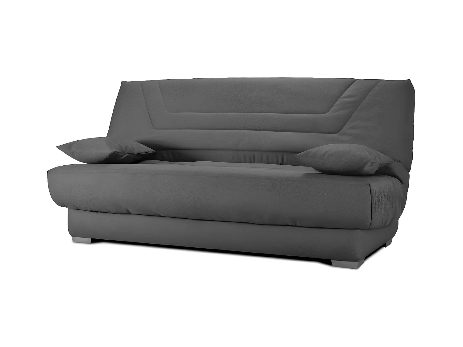 Canapé clic clac tissu avec rangement matelas Bultex 20cm Sabor 193cm-Couleur Gris clair chiné