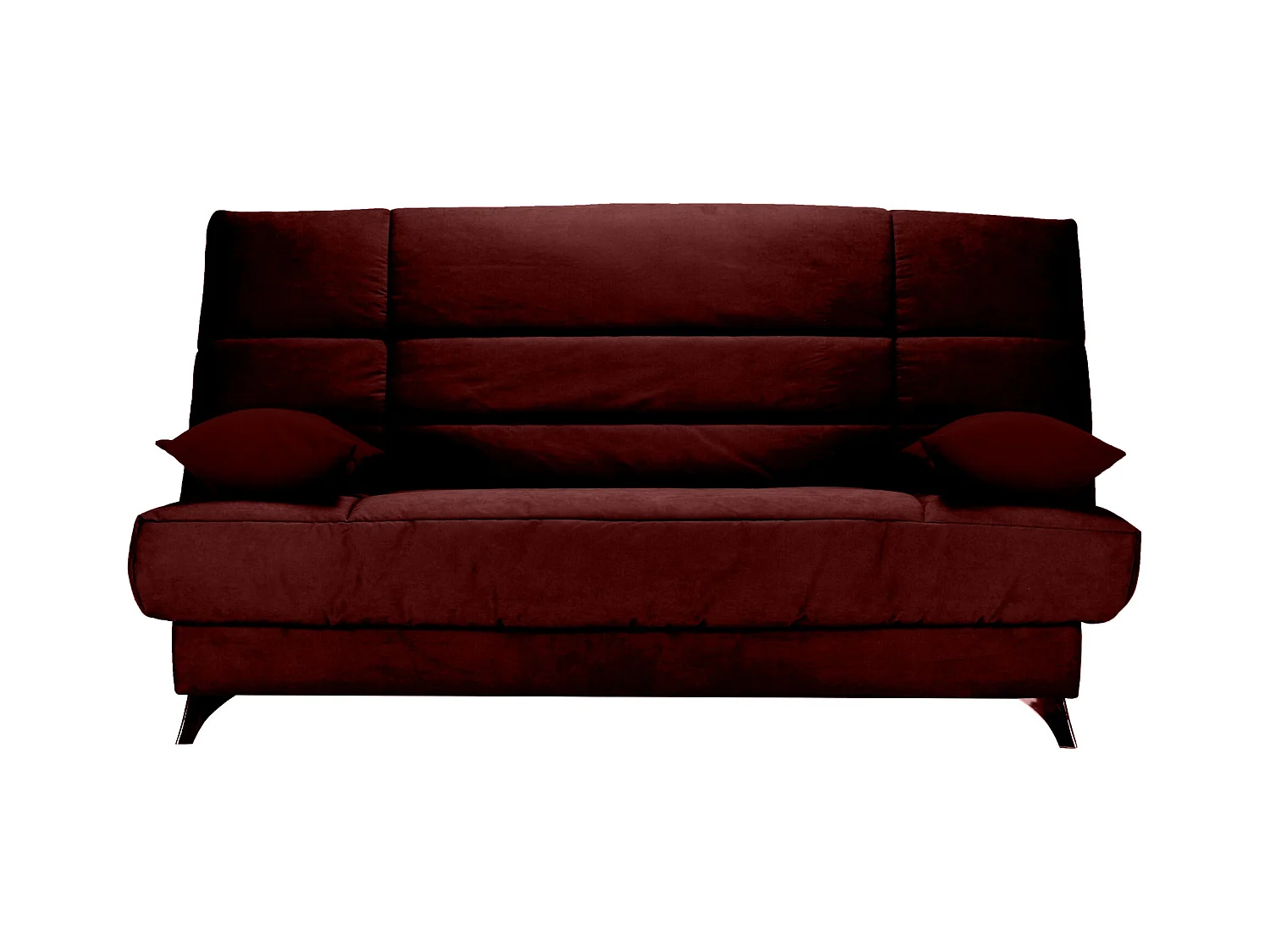 Banquette Clic-clac tissu 130x190 matelas Bultex 14cm avec rangement Belax-Couleur Bordeaux