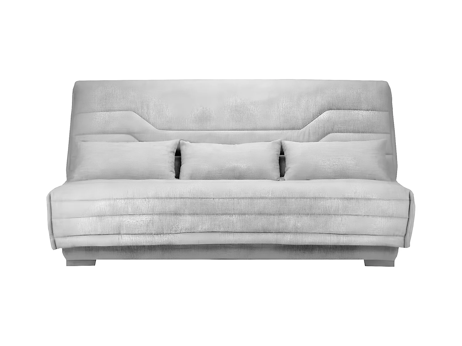 Canapé Clic Clac nouveau tissu avec coffre matelas Bultex 15cm Bianca 140x200-Couleur Gris Souris