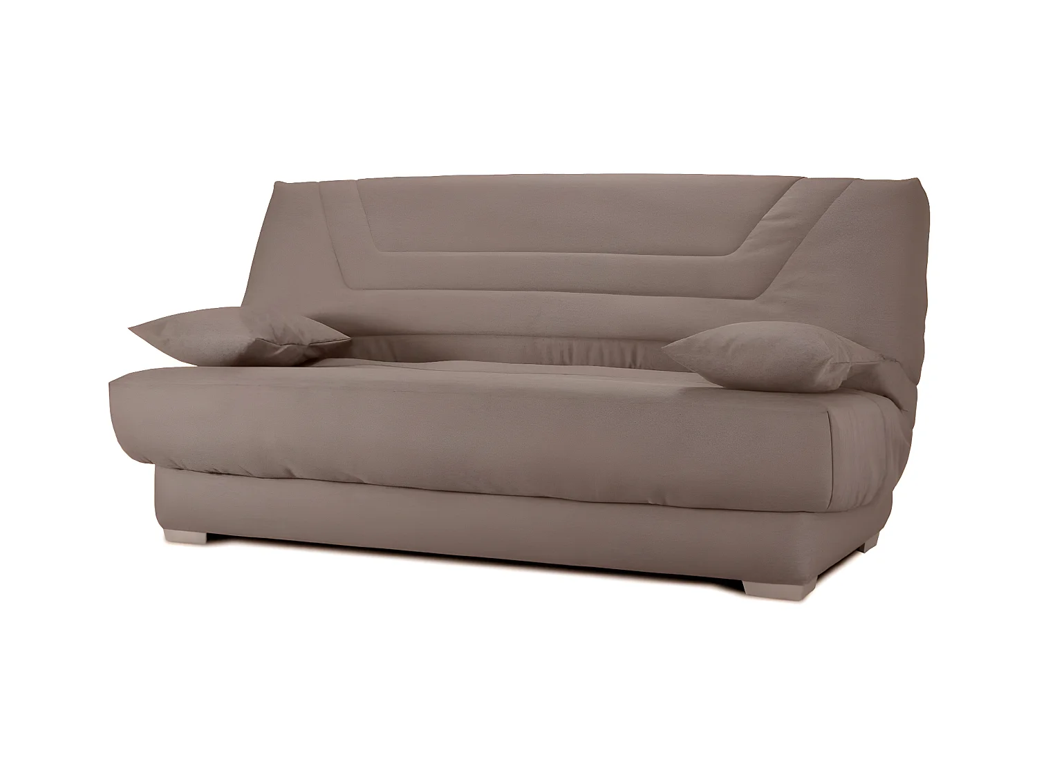 Canapé clic clac tissu avec rangement matelas Bultex 20cm Sabor 193cm-Couleur Taupe
