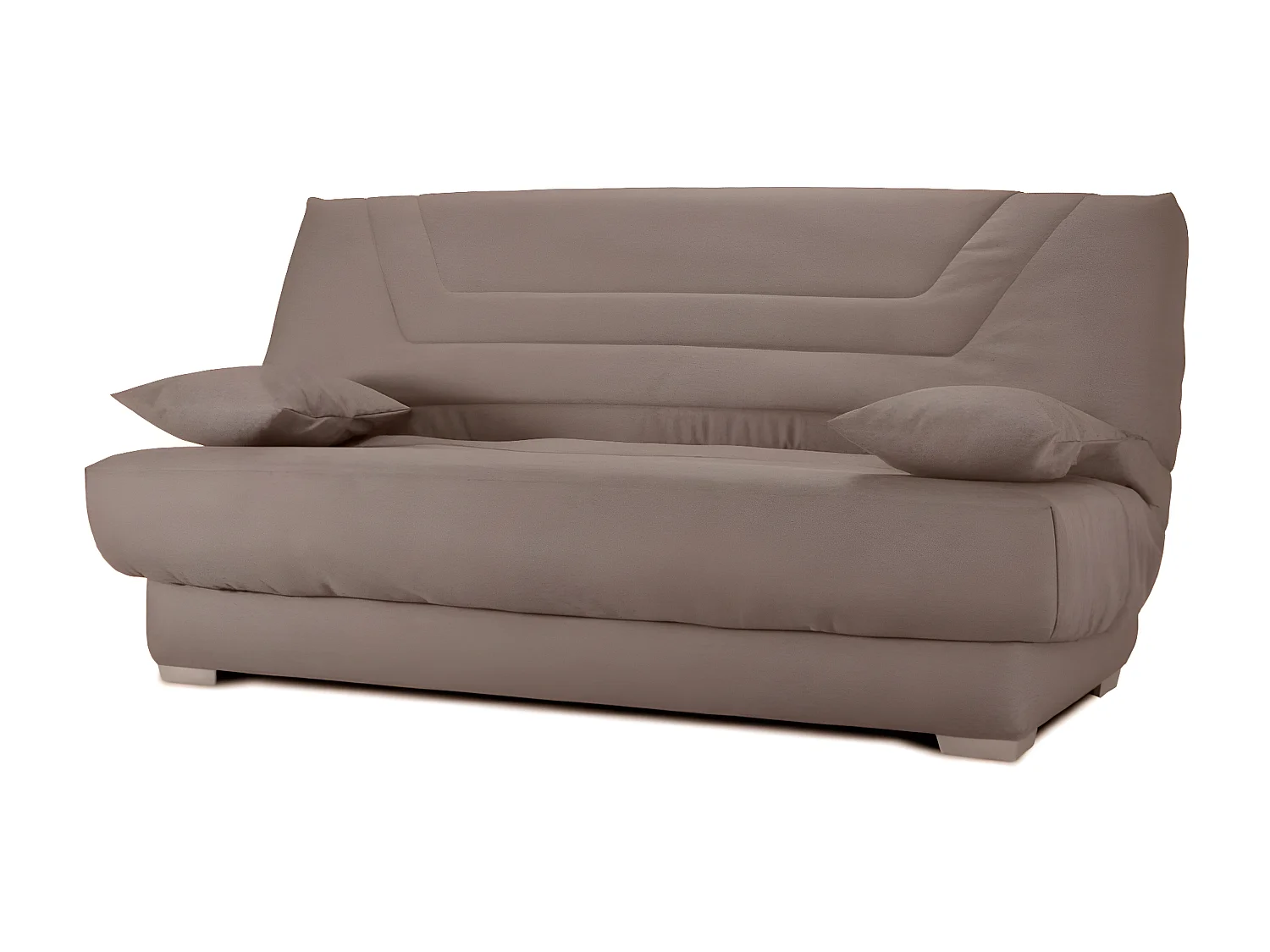 Canapé clic clac tissu avec rangement matelas Bultex 20cm Sabor 193cm-Couleur Taupe