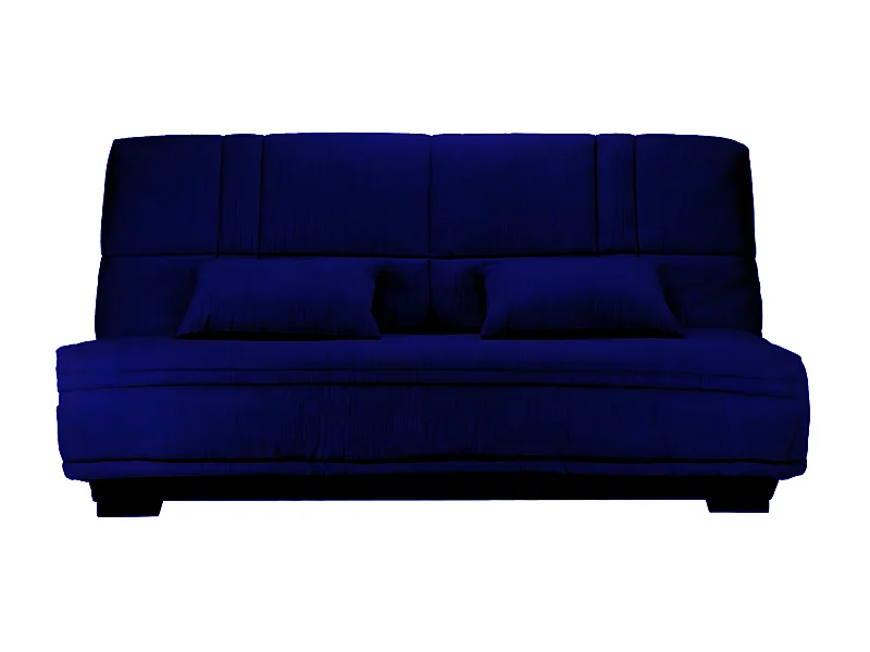 Canapé clic clac tissu avec rangement matelas Starlux 17cm Minel 207cm-Couleur Bleu nuit