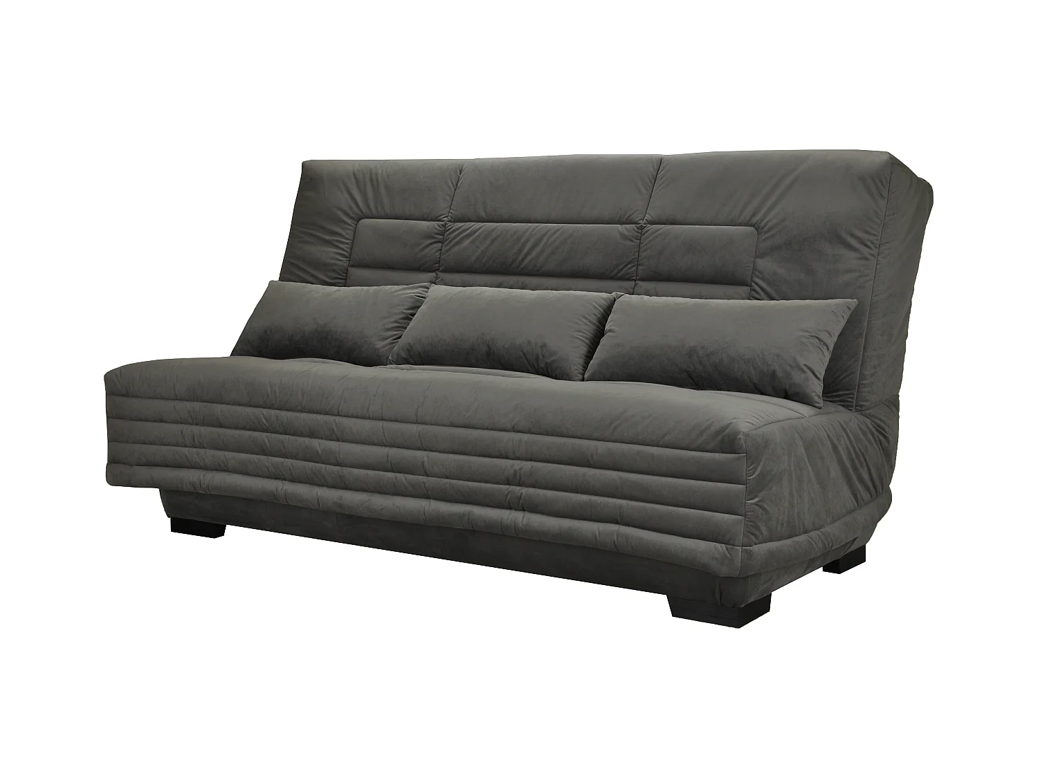 Canapé clic clac tissu avec rangement matelas Bultex 20cm Sabor 193cm-Couleur Bleu cyan