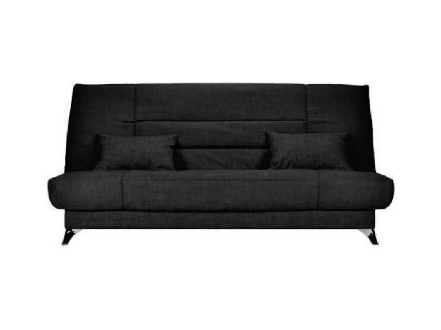 Banquette Clic-clac tissu 130x190 matelas Starflex 13cm avec rangement Kalix-Couleur Gris foncé chiné
