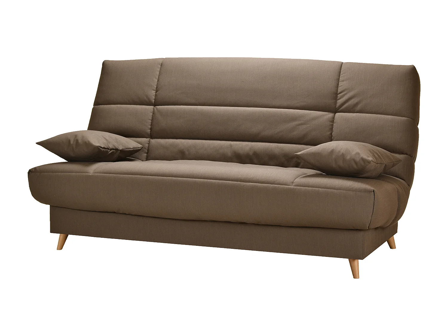 Banquette Clic-clac tissu 130x190 matelas Starflex 13cm avec rangement Kalix-Couleur Gris foncé chiné