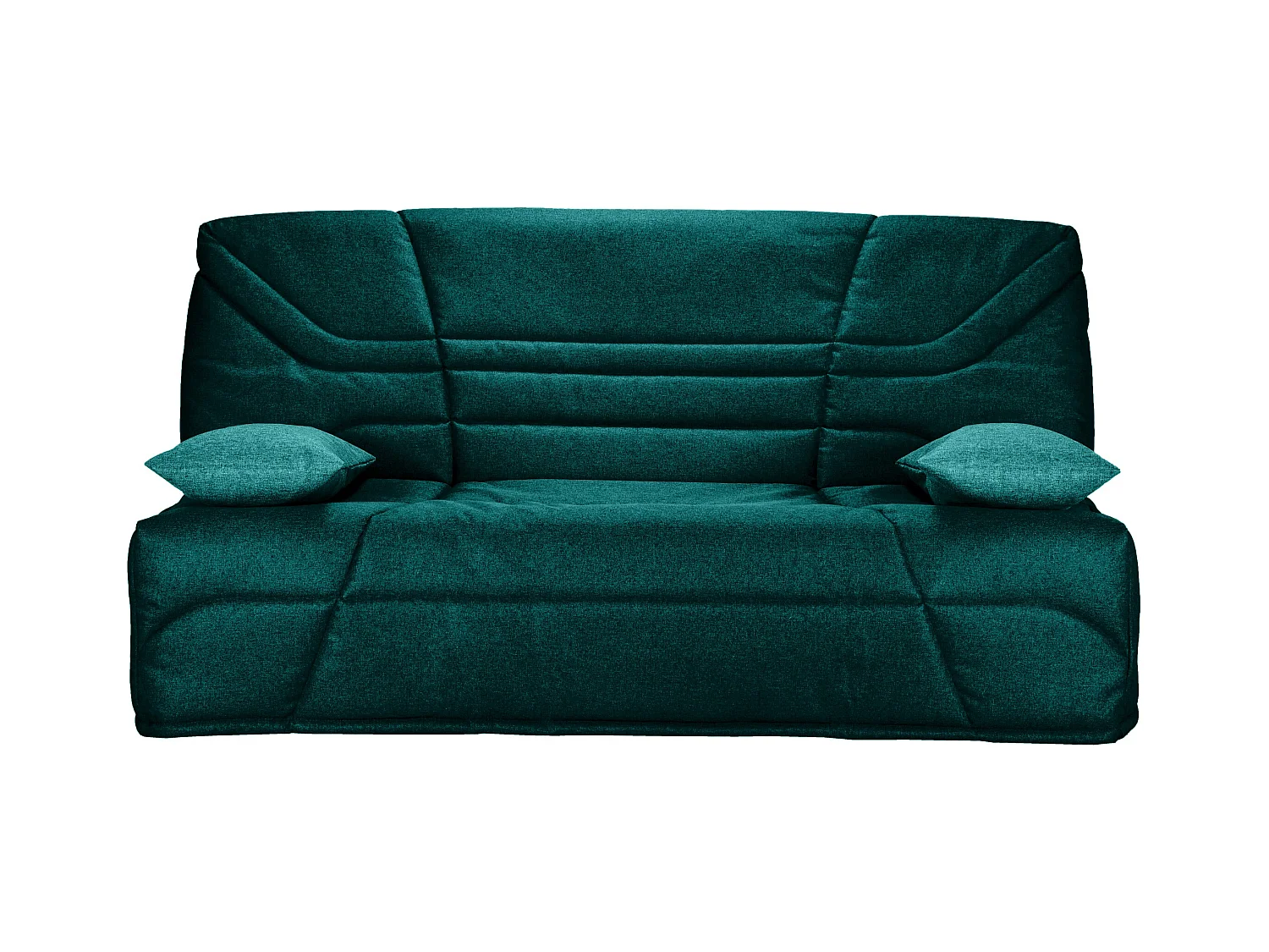 Banquette clic clac tissu 130x190 matelas Starbed 13cm avec coffre de rangement Raka-Couleur Vert emeraude
