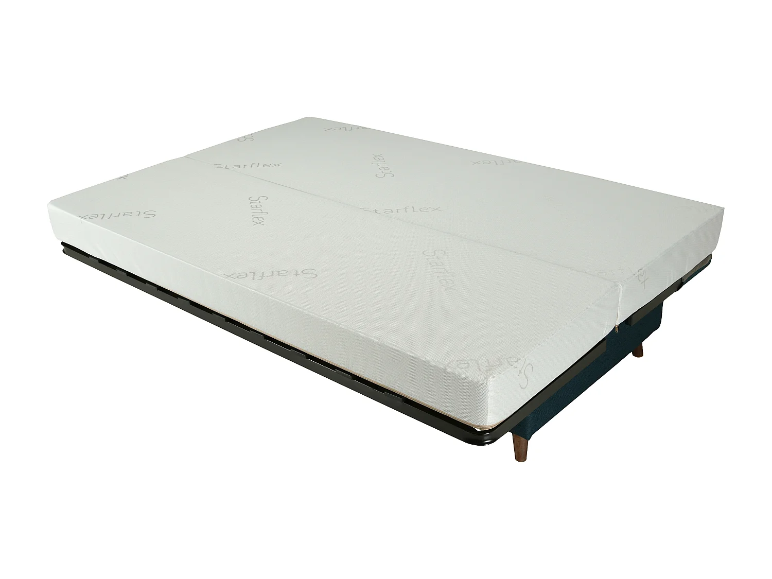 Clic-clac tissu 130x190 avec coffre Matelas Starflex 13cm Soky-Couleur B 922