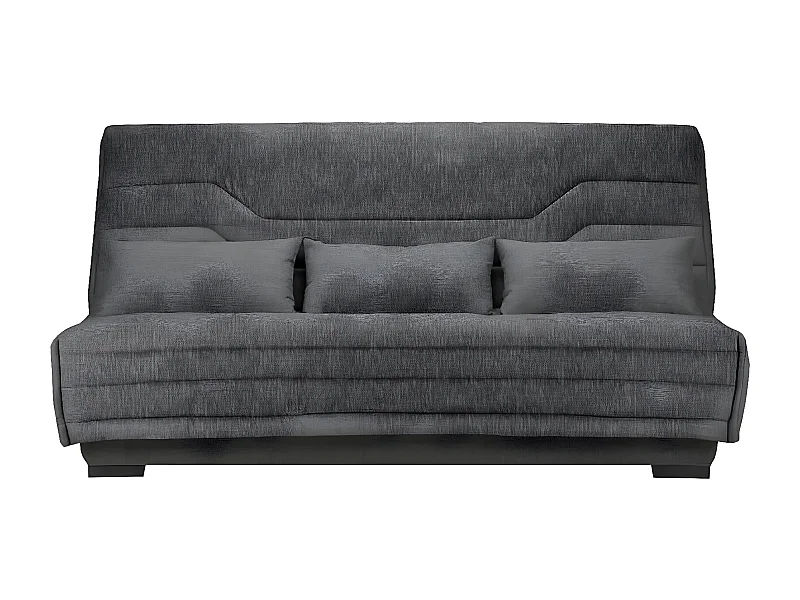 Canapé Clic Clac nouveau tissu avec coffre matelas Bultex 15cm Bianca 140x200-Couleur Gris clair chiné