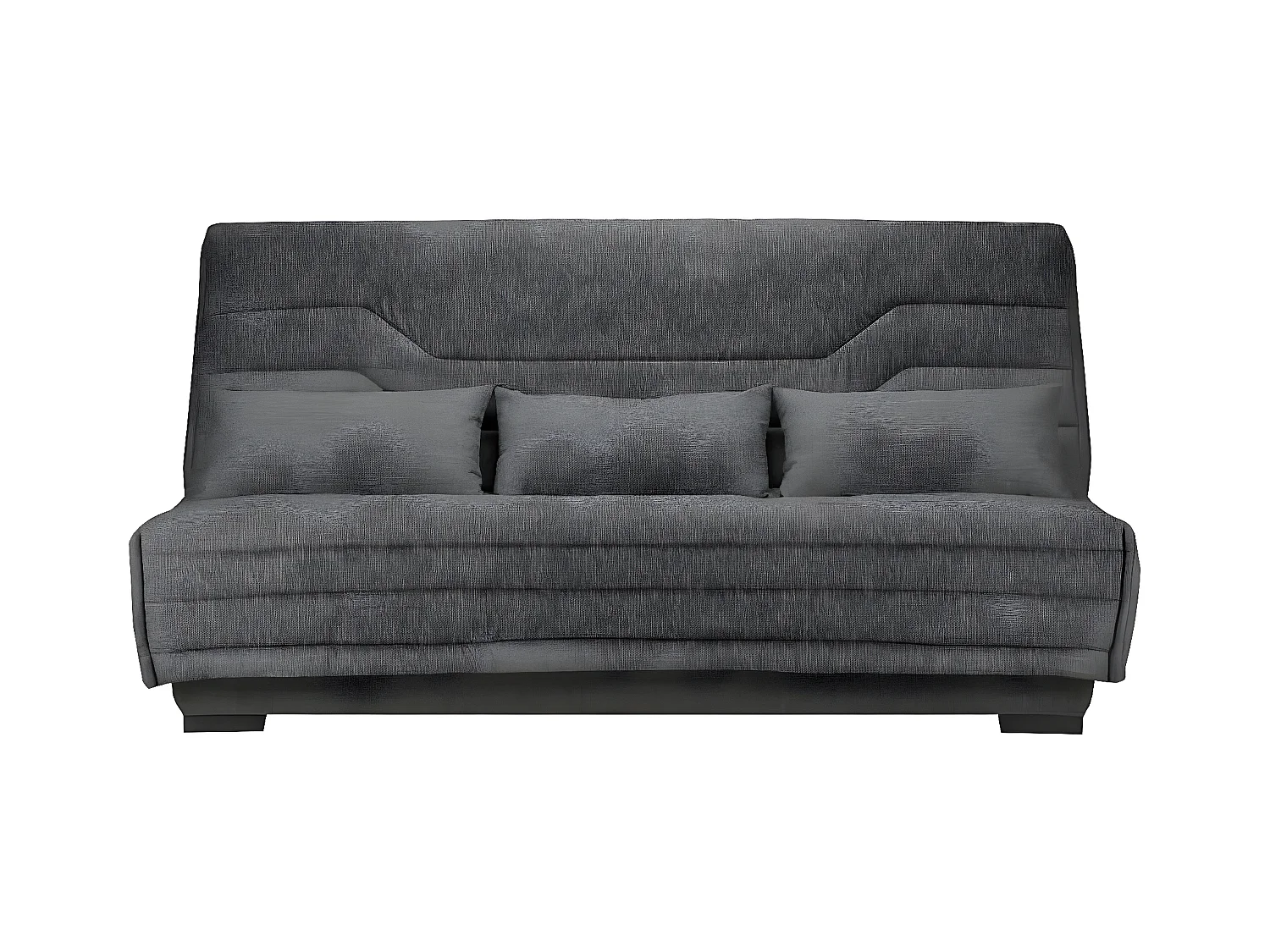 Canapé Clic Clac nouveau tissu avec coffre matelas Bultex 15cm Bianca 140x200-Couleur Gris clair chiné