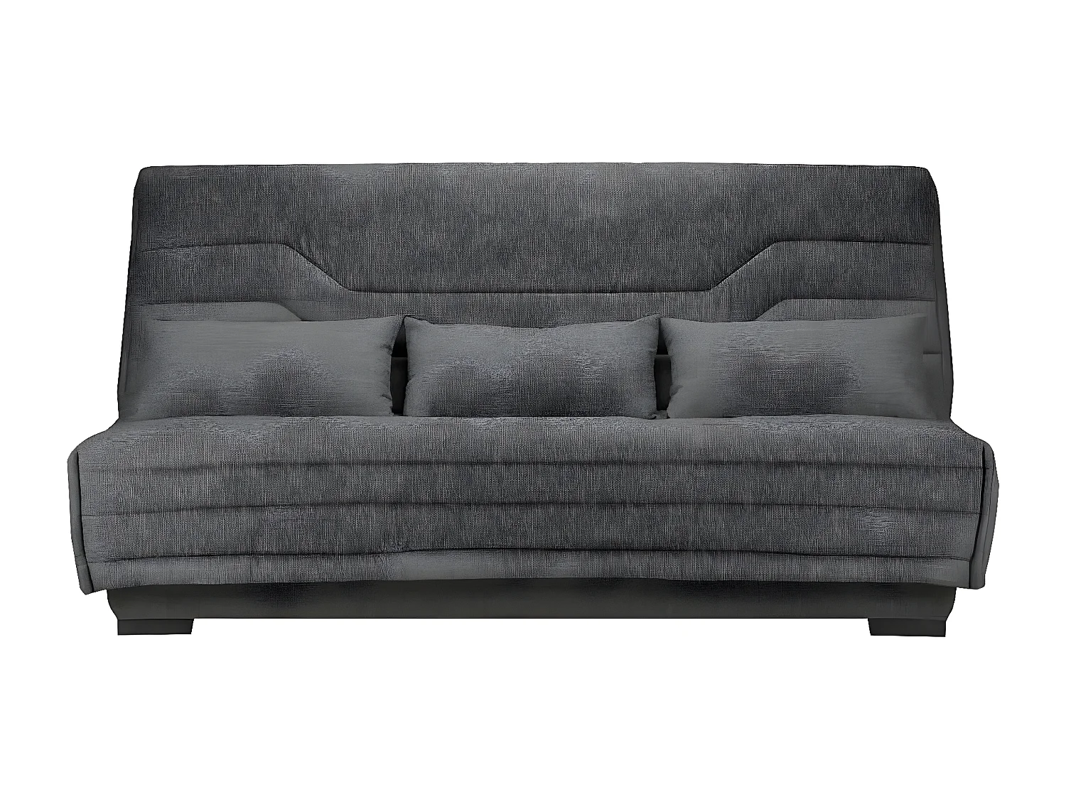 Canapé Clic Clac nouveau tissu avec coffre matelas Bultex 15cm Bianca 140x200-Couleur Gris clair chiné