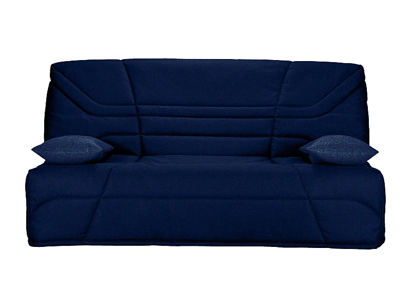Banquette clic clac tissu 130x190 matelas Starbed 13cm avec coffre de rangement Raka-Couleur Bleu marine