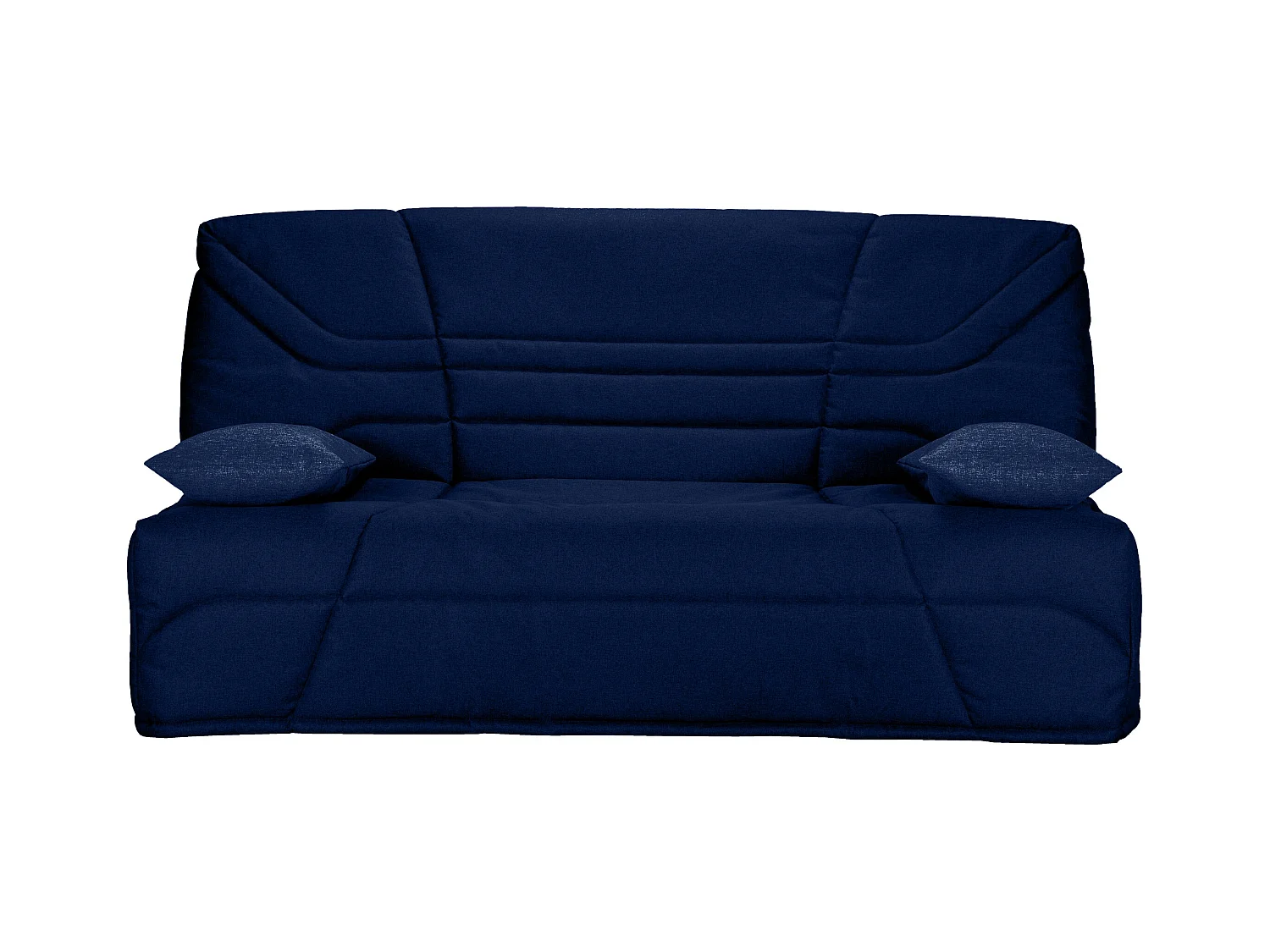 Banquette clic clac tissu 130x190 matelas Starbed 13cm avec coffre de rangement Raka-Couleur Bleu marine