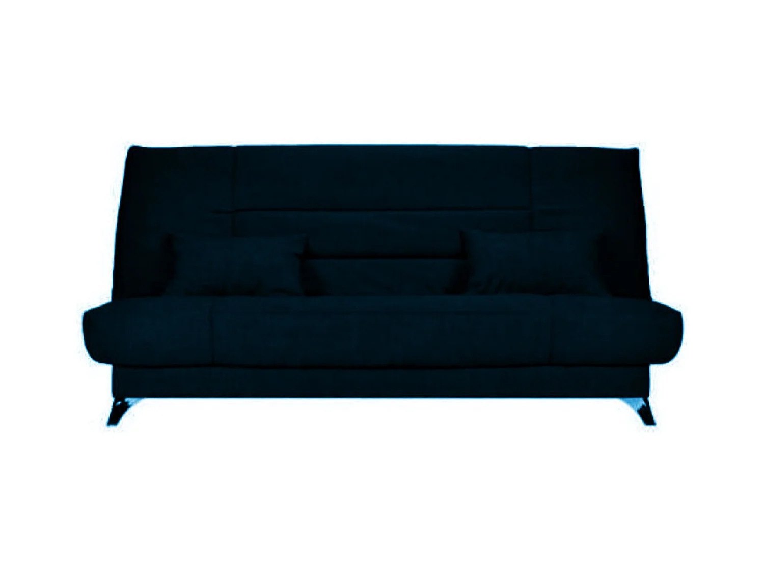 Banquette Clic-clac tissu 130x190 matelas Starflex 13cm avec rangement Kalix-Couleur Bleu foncé