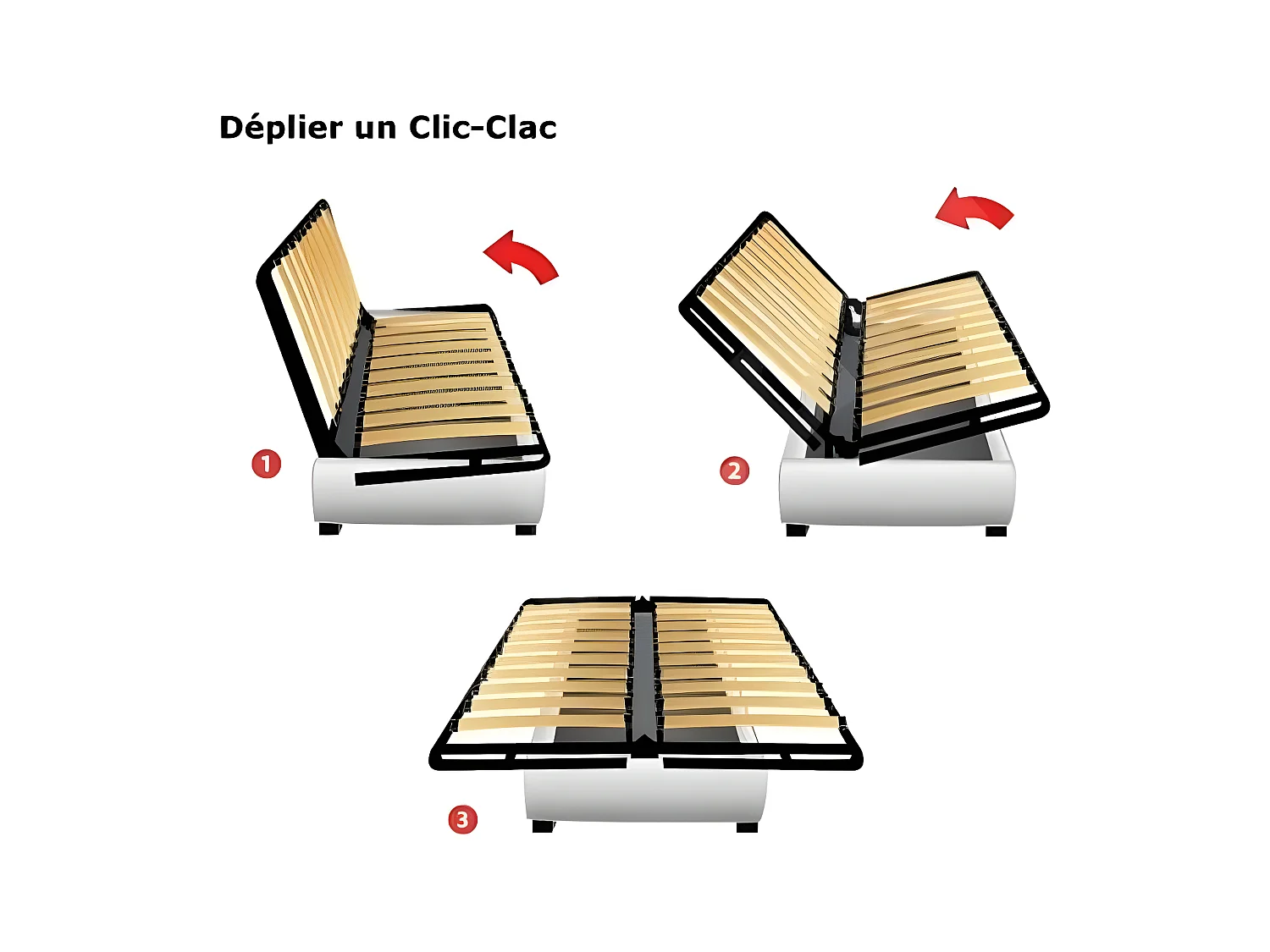 Banquette Clic-clac tissu 130x190 matelas Starflex 13cm avec rangement Kalix-Couleur Bleu foncé