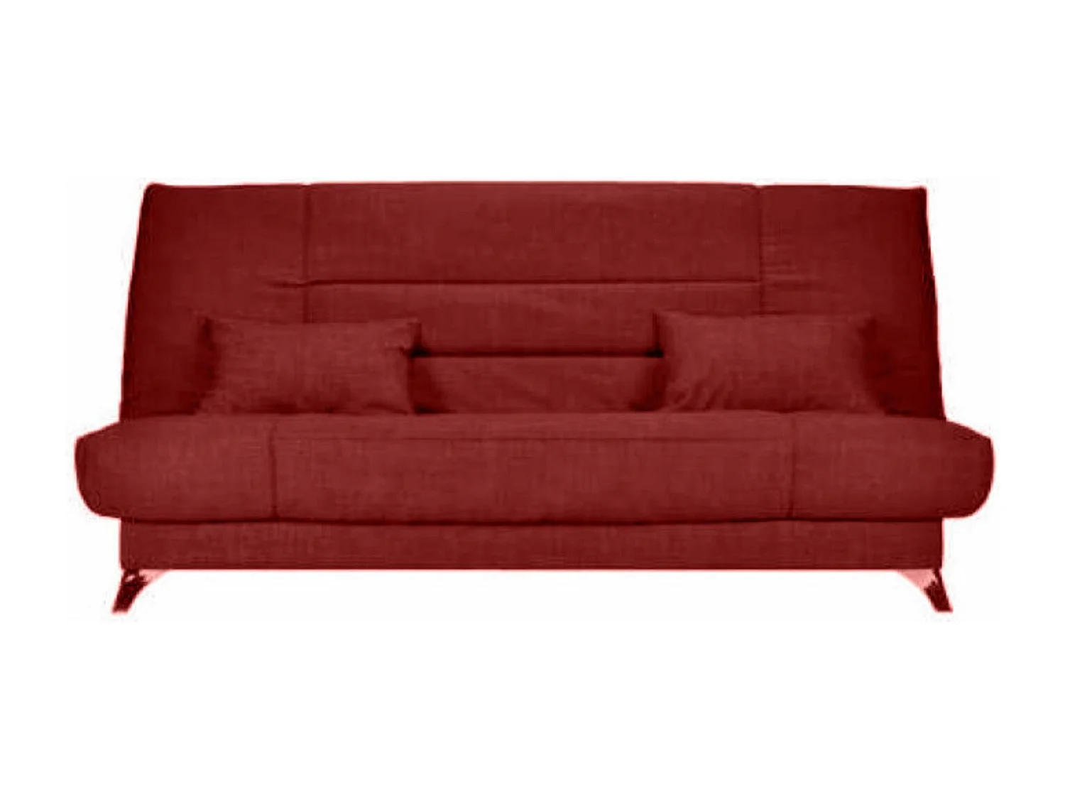 Banquette Clic-clac tissu 130x190 matelas Starflex 13cm avec rangement Kalix-Couleur Rouge cerise