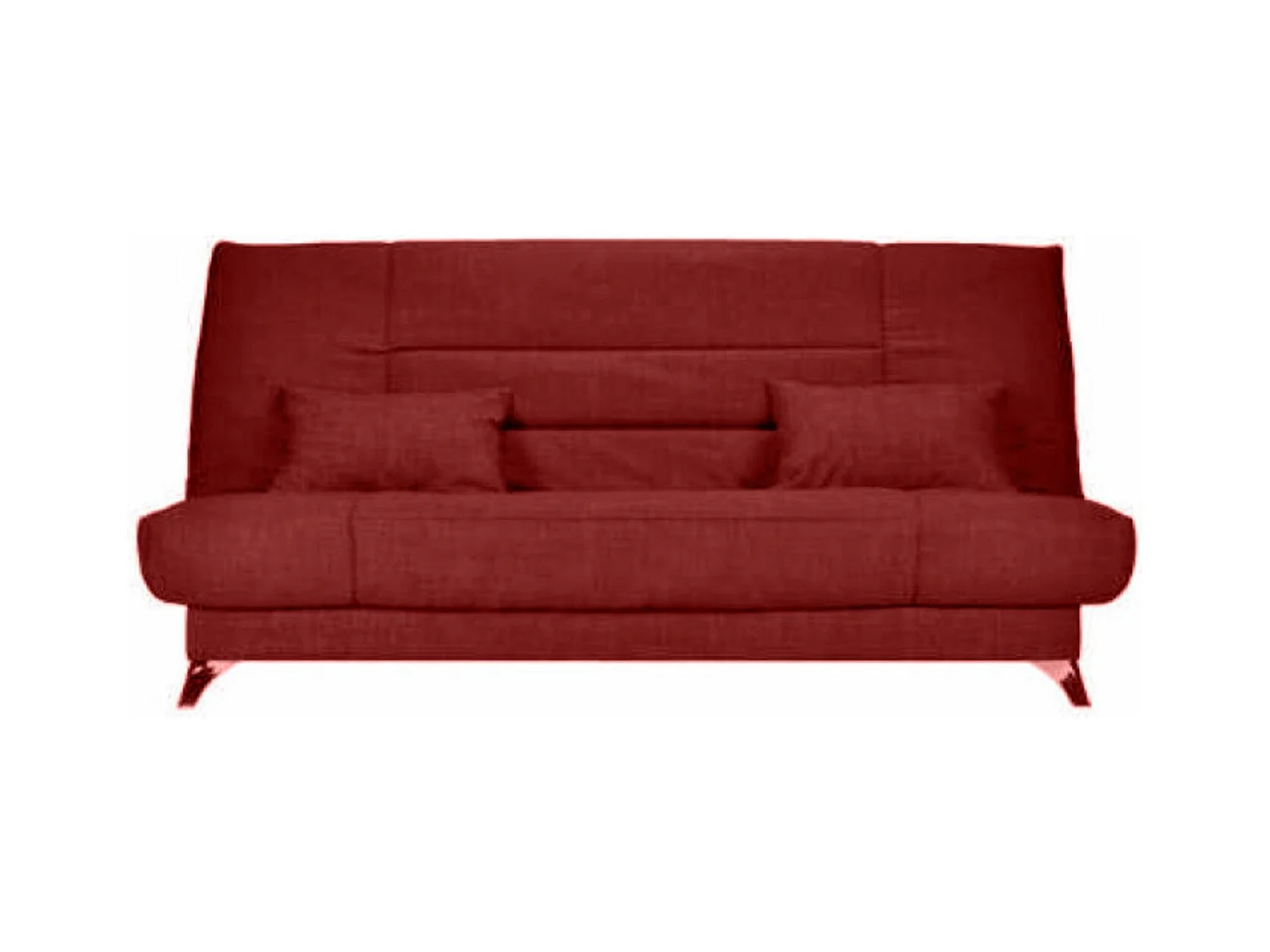 Banquette Clic-clac tissu 130x190 matelas Starflex 13cm avec rangement Kalix-Couleur Rouge cerise