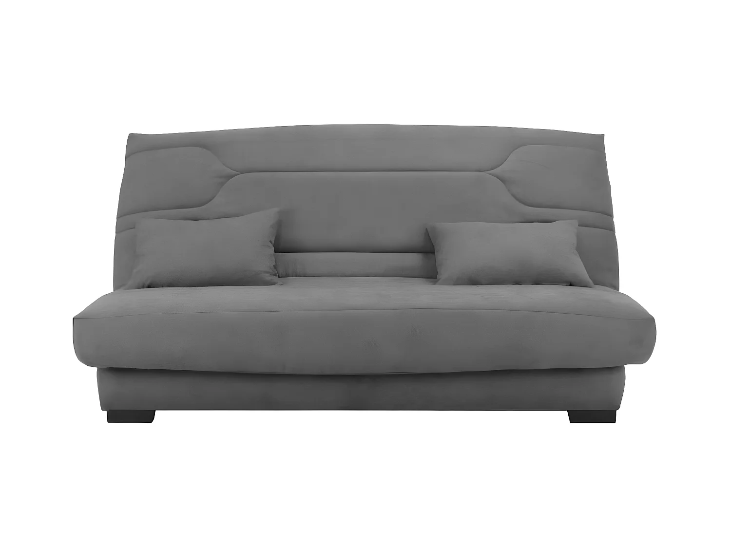 Canapé clic clac tissu avec rangement matelas Bultex 15cm Balkoa 207cm-Couleur Gris