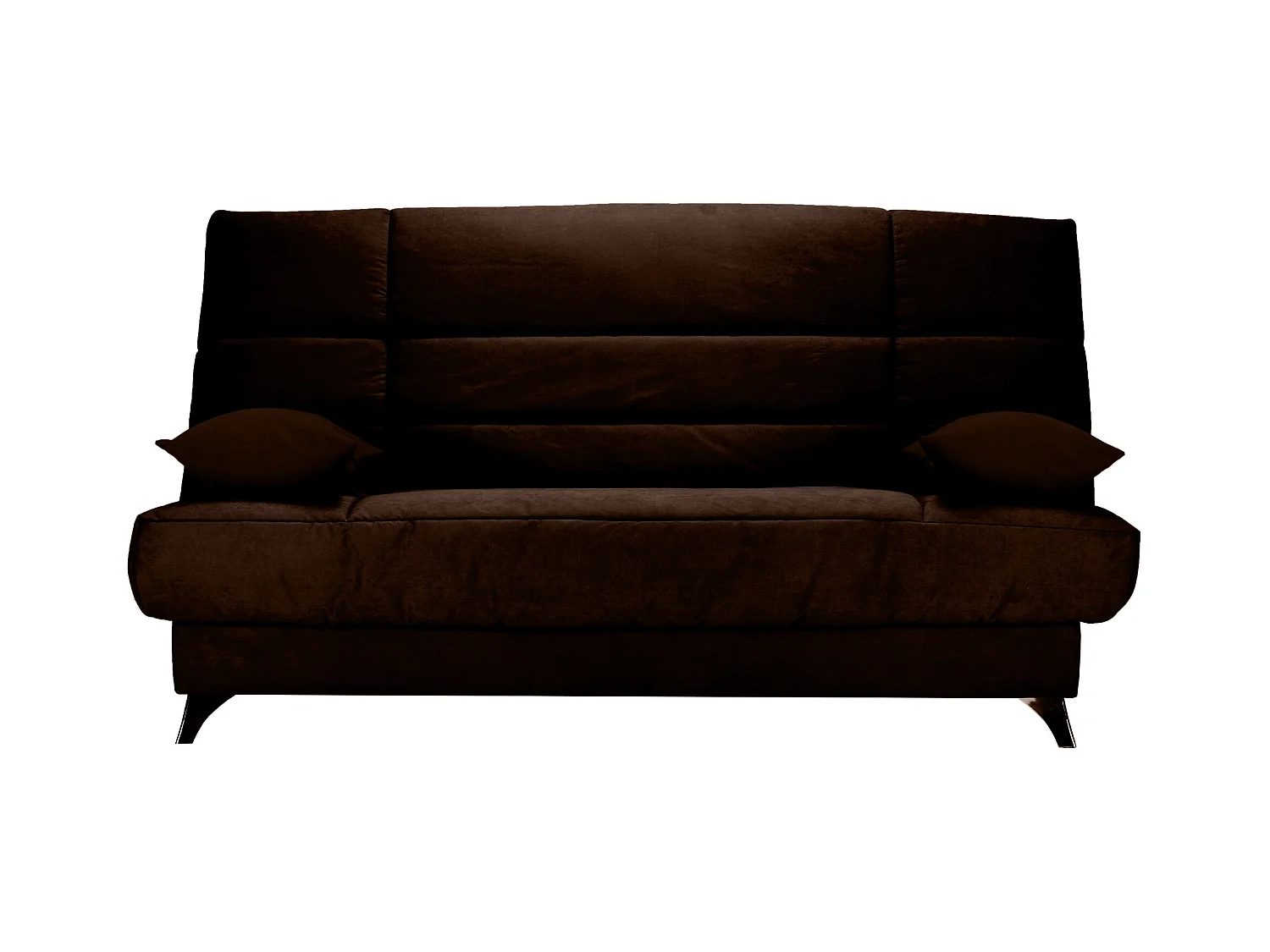Banquette Clic-clac tissu 130x190 matelas Bultex 14cm avec rangement Belax-Couleur Marron Foncé