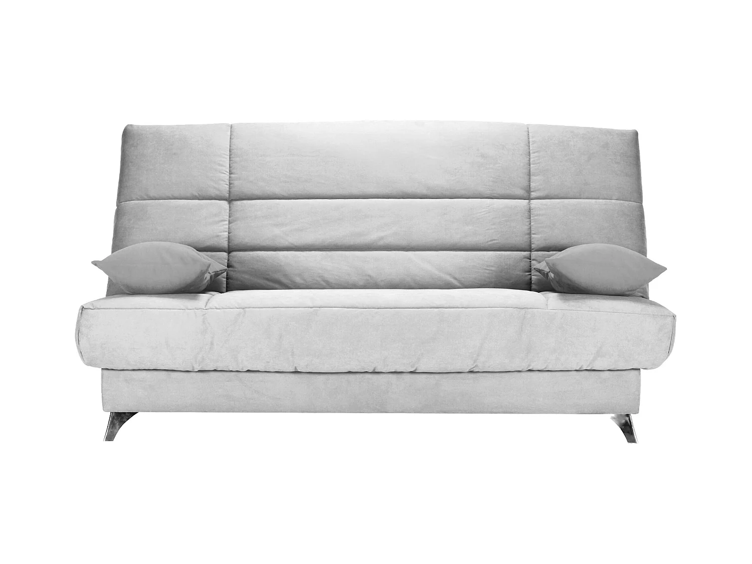 Banquette Clic-clac tissu 130x190 matelas Bultex 14cm avec rangement Belax-Couleur Gris Souris