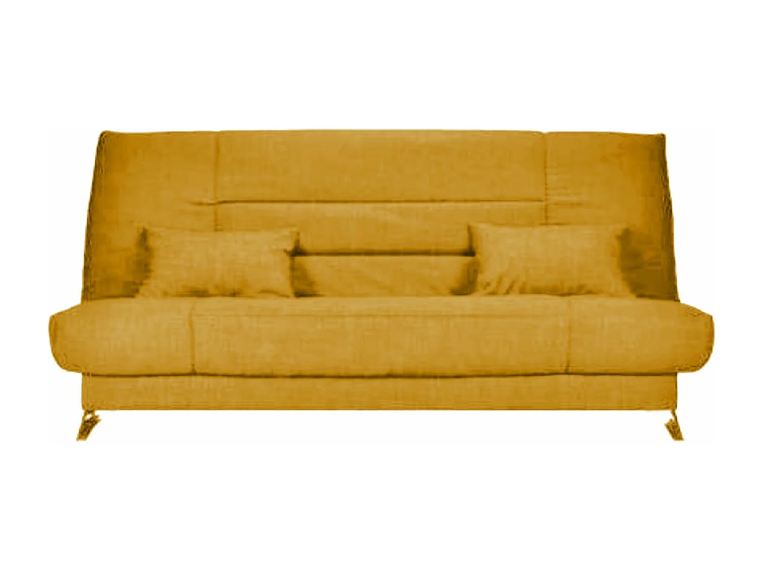 Clic-clac stoffen bank 130x190 cm Starflex matras 13 cm met Kalix opbergruimte-Kleur Kerrie geel