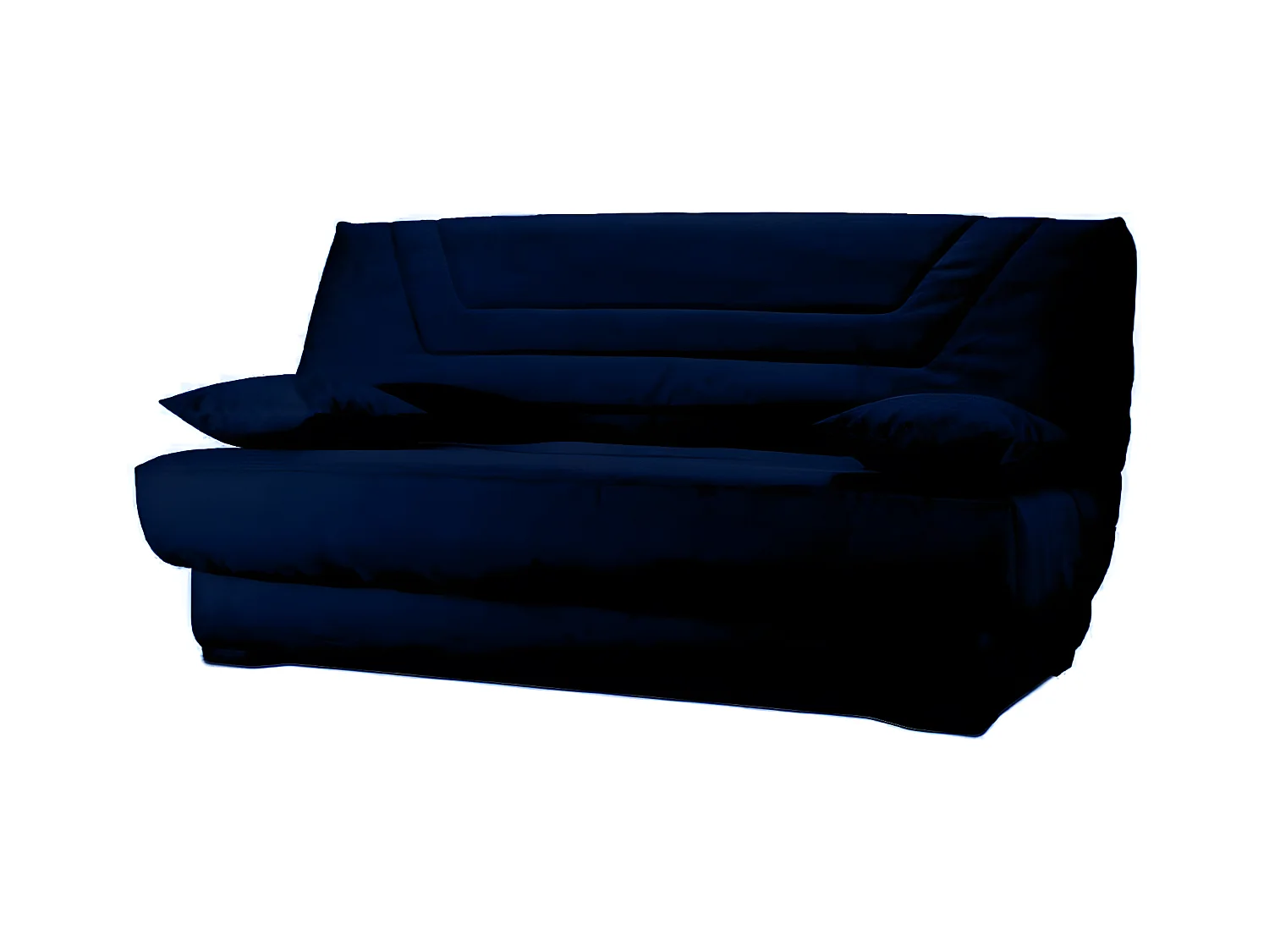 Canapé clic clac tissu avec rangement matelas Bultex 20cm Sabor 193cm-Couleur Bleu foncé