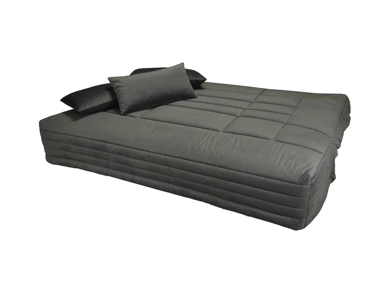 Canapé clic clac tissu avec rangement matelas Bultex 20cm Sabor 193cm-Couleur Bleu foncé