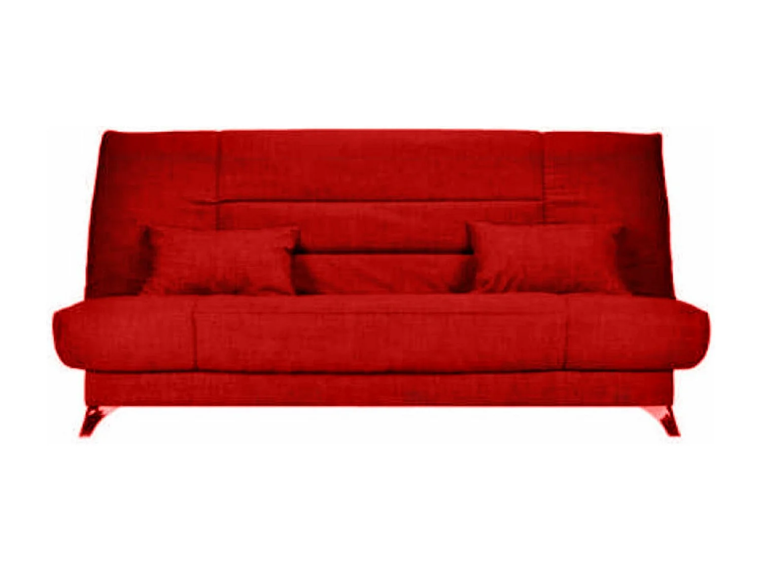 Banquette Clic-clac tissu 130x190 matelas Starflex 13cm avec rangement Kalix-Couleur Rouge