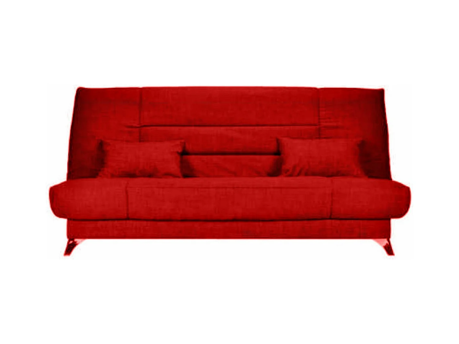 Banquette Clic-clac tissu 130x190 matelas Starflex 13cm avec rangement Kalix-Couleur Rouge