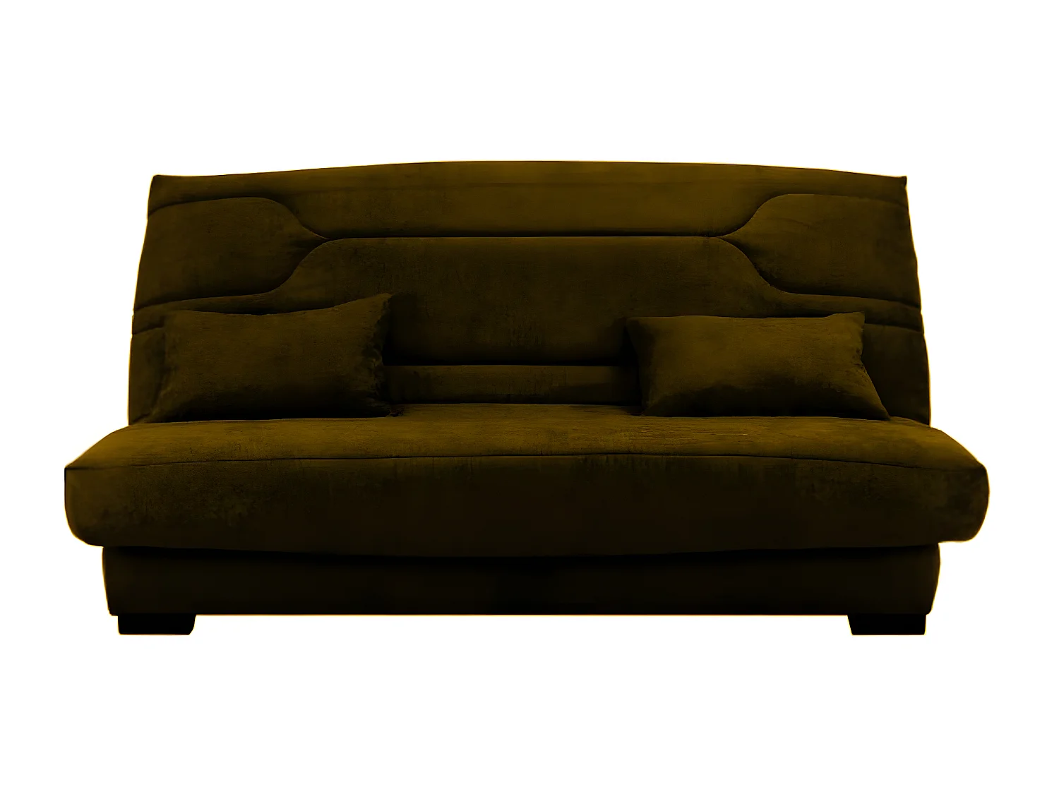 Canapé clic clac tissu avec rangement matelas Bultex 15cm Balkoa 207cm-Couleur Marron clair