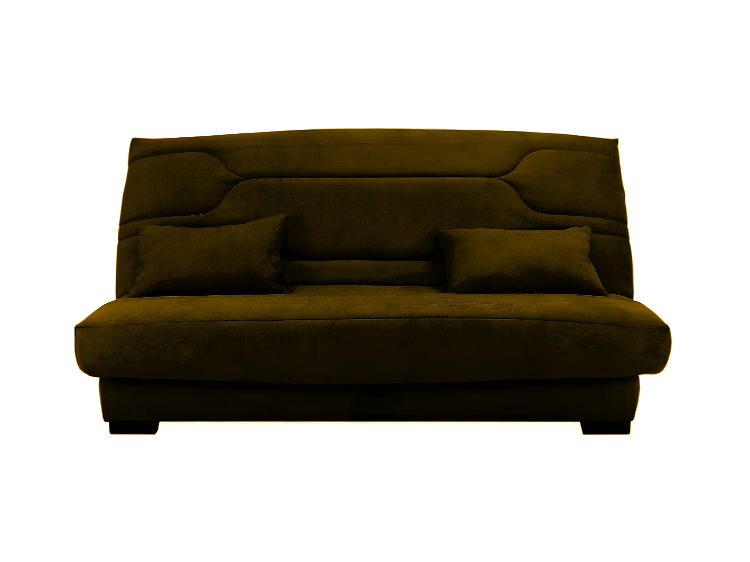 Canapé clic clac tissu avec rangement matelas Bultex 15cm Balkoa 207cm-Couleur Marron clair