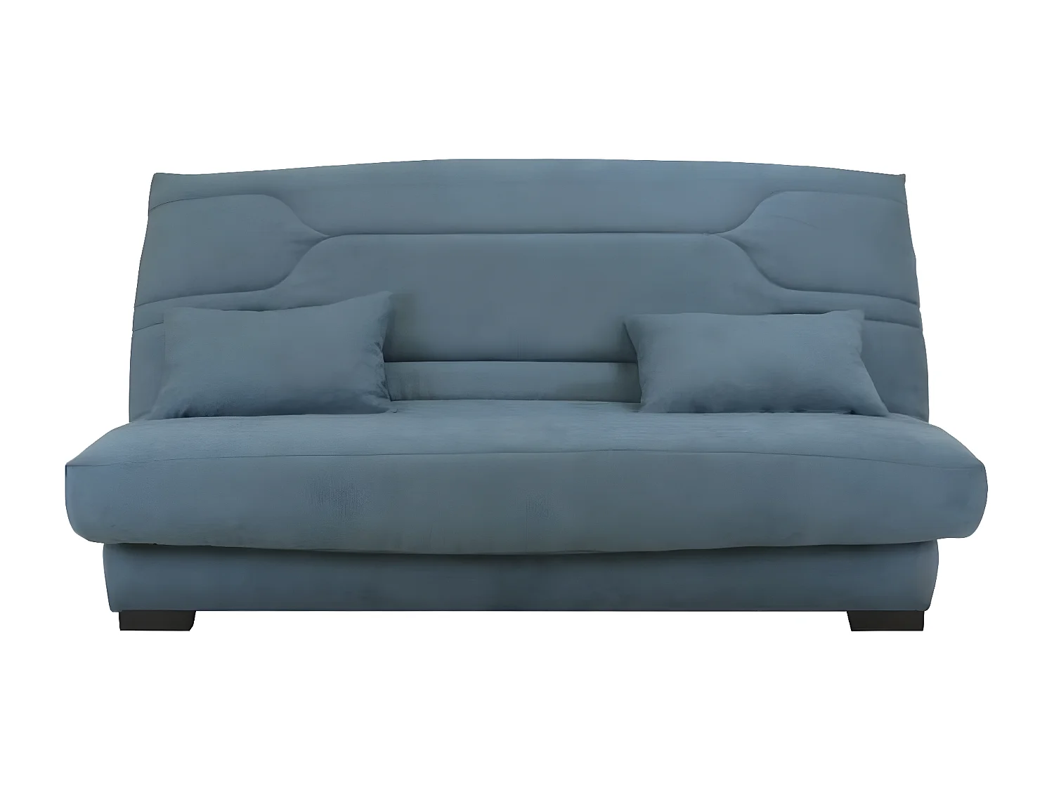 Canapé clic clac tissu avec rangement matelas Bultex 15cm Balkoa 207cm-Couleur Marron clair