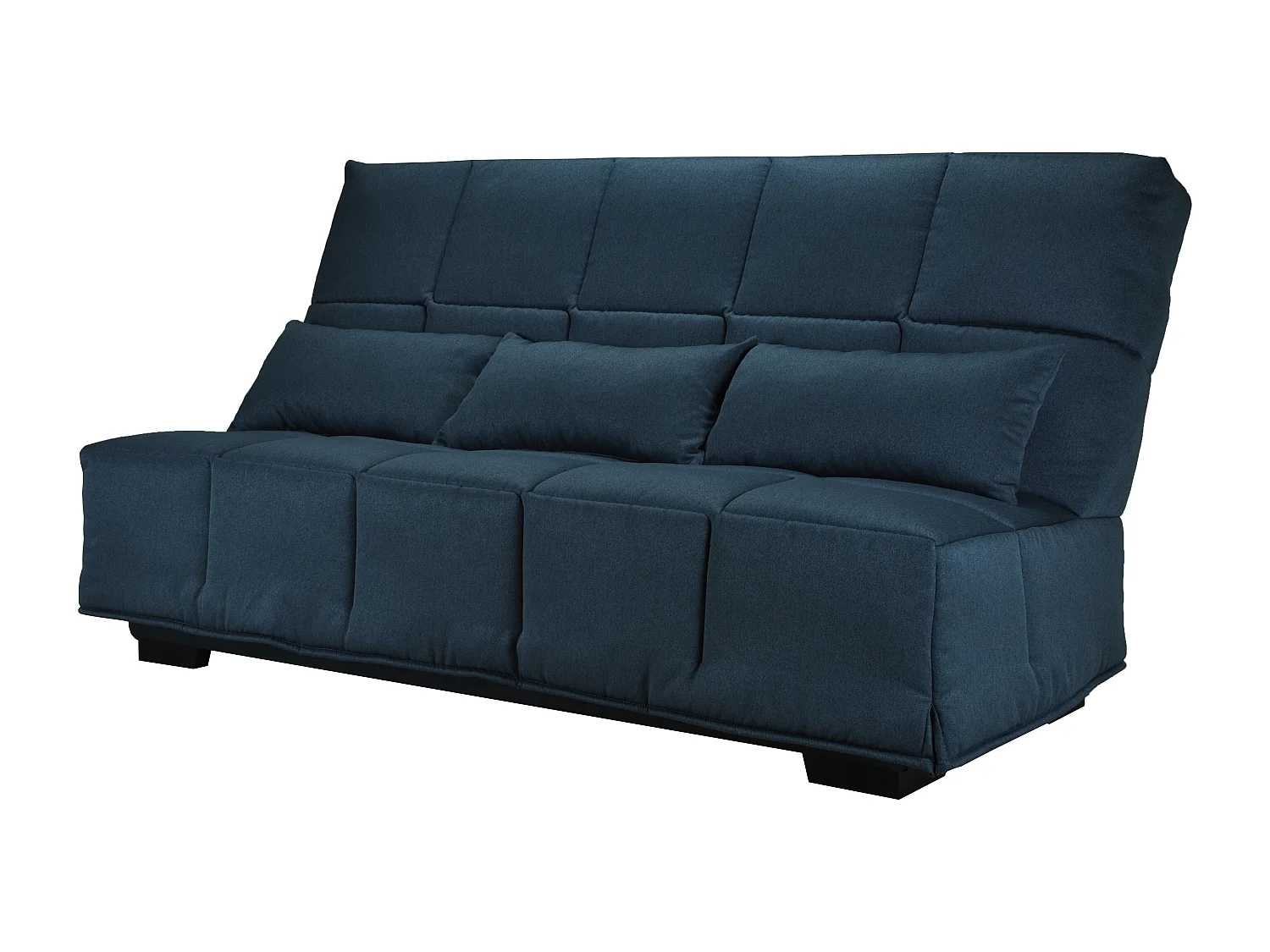 Canapé clic clac tissu avec rangement matelas Bultex 15cm Balkoa 207cm-Couleur Marron clair