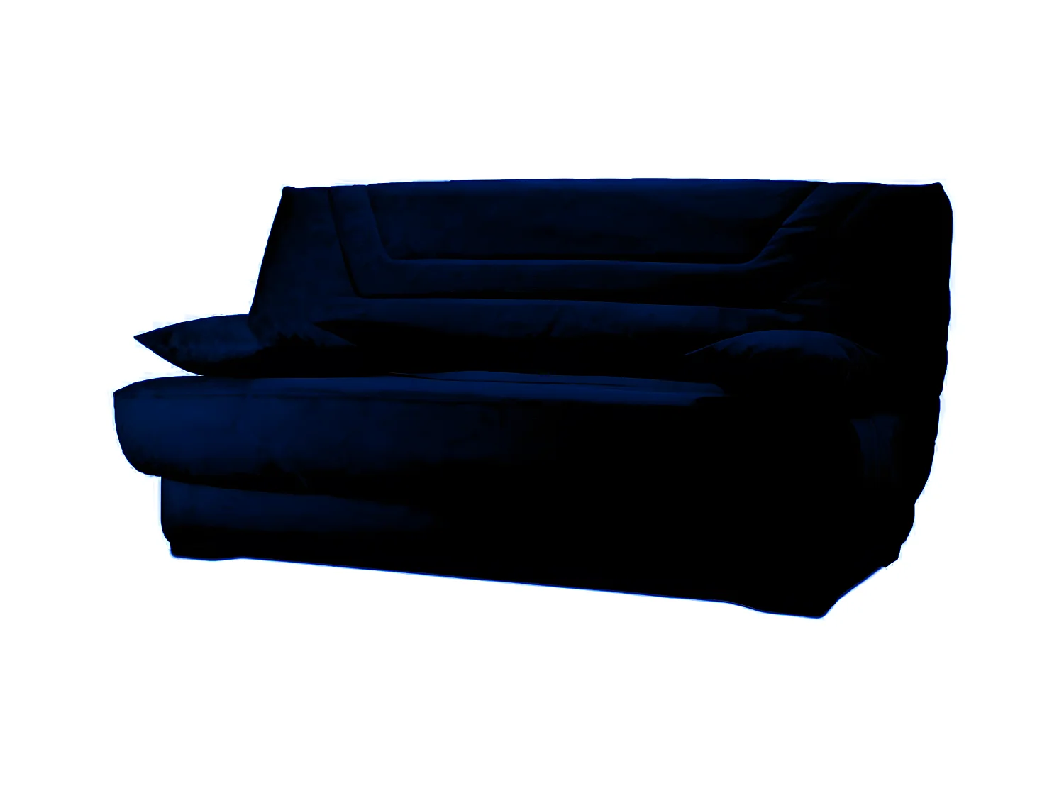 Canapé clic clac tissu avec rangement matelas Bultex 20cm Sabor 193cm-Couleur Bleu marine