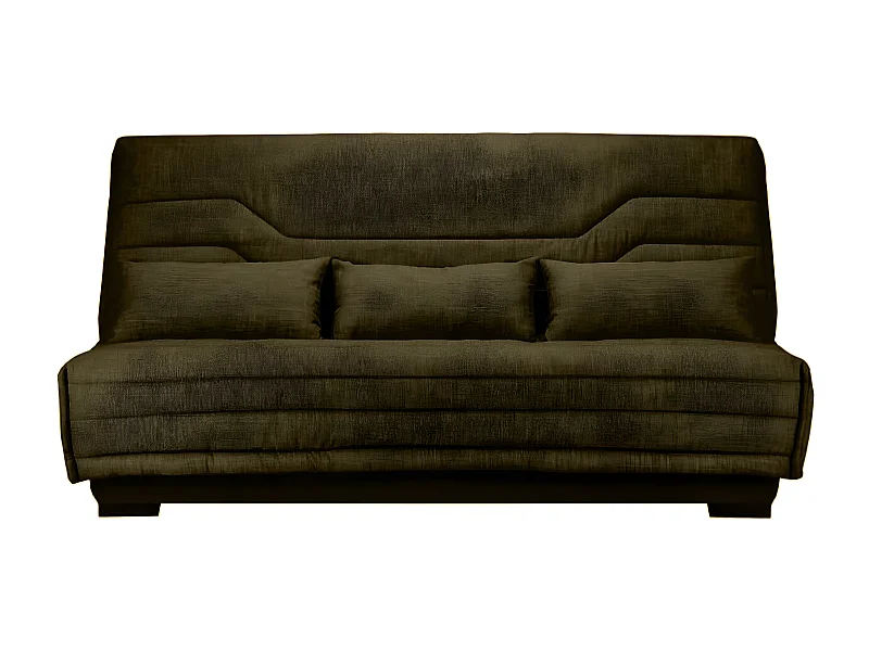 Canapé Clic Clac nouveau tissu avec coffre matelas Bultex 15cm Bianca 140x200-Couleur Marron clair