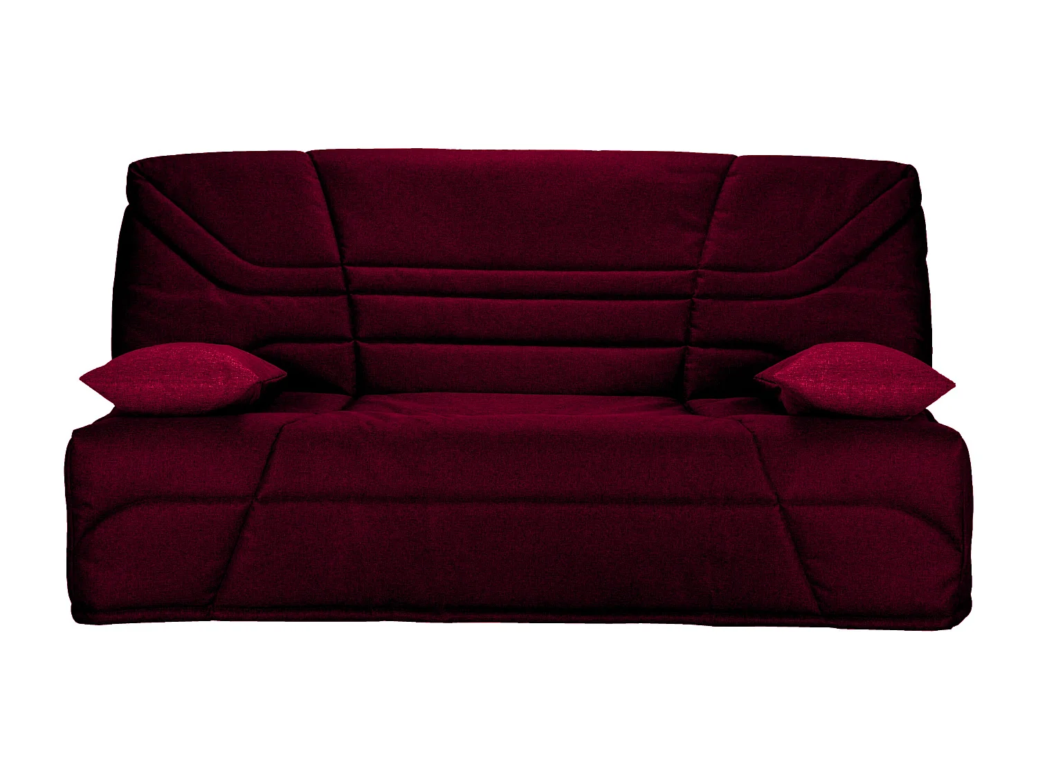 Banquette clic clac tissu 130x190 matelas Starbed 13cm avec coffre de rangement Raka-Couleur Bordeaux