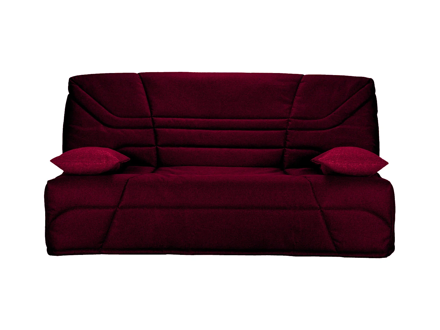 Banquette clic clac tissu 130x190 matelas Starbed 13cm avec coffre de rangement Raka-Couleur Bordeaux