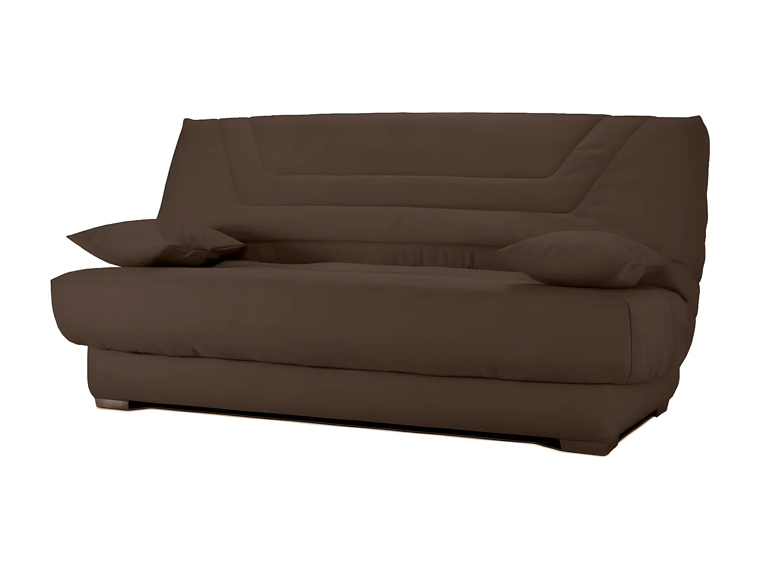 Canapé clic clac tissu avec rangement matelas Bultex 20cm Sabor 193cm-Couleur Marron