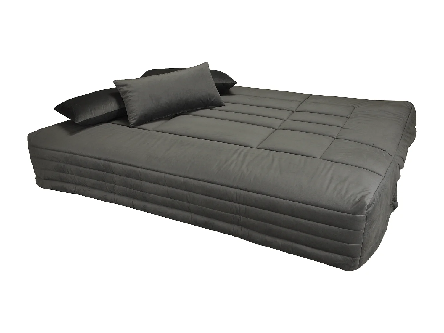 Canapé clic clac tissu avec rangement matelas Bultex 20cm Sabor 193cm-Couleur Marron