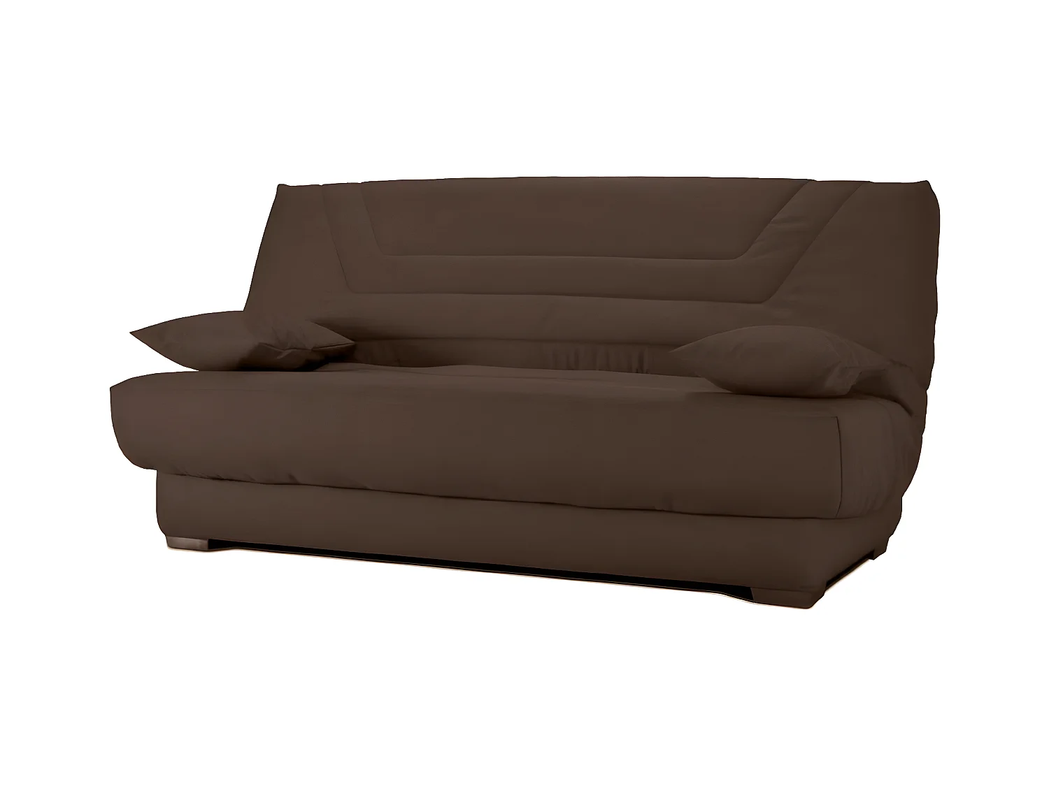 Canapé clic clac tissu avec rangement matelas Bultex 20cm Sabor 193cm-Couleur Marron