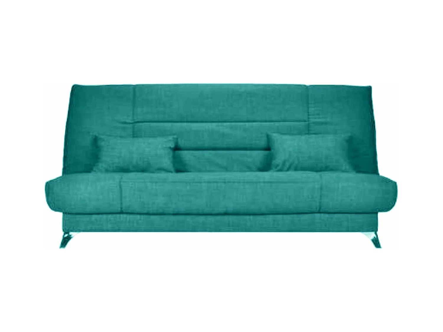 Banquette Clic-clac tissu 130x190 matelas Starflex 13cm avec rangement Kalix-Couleur Bleu cyan