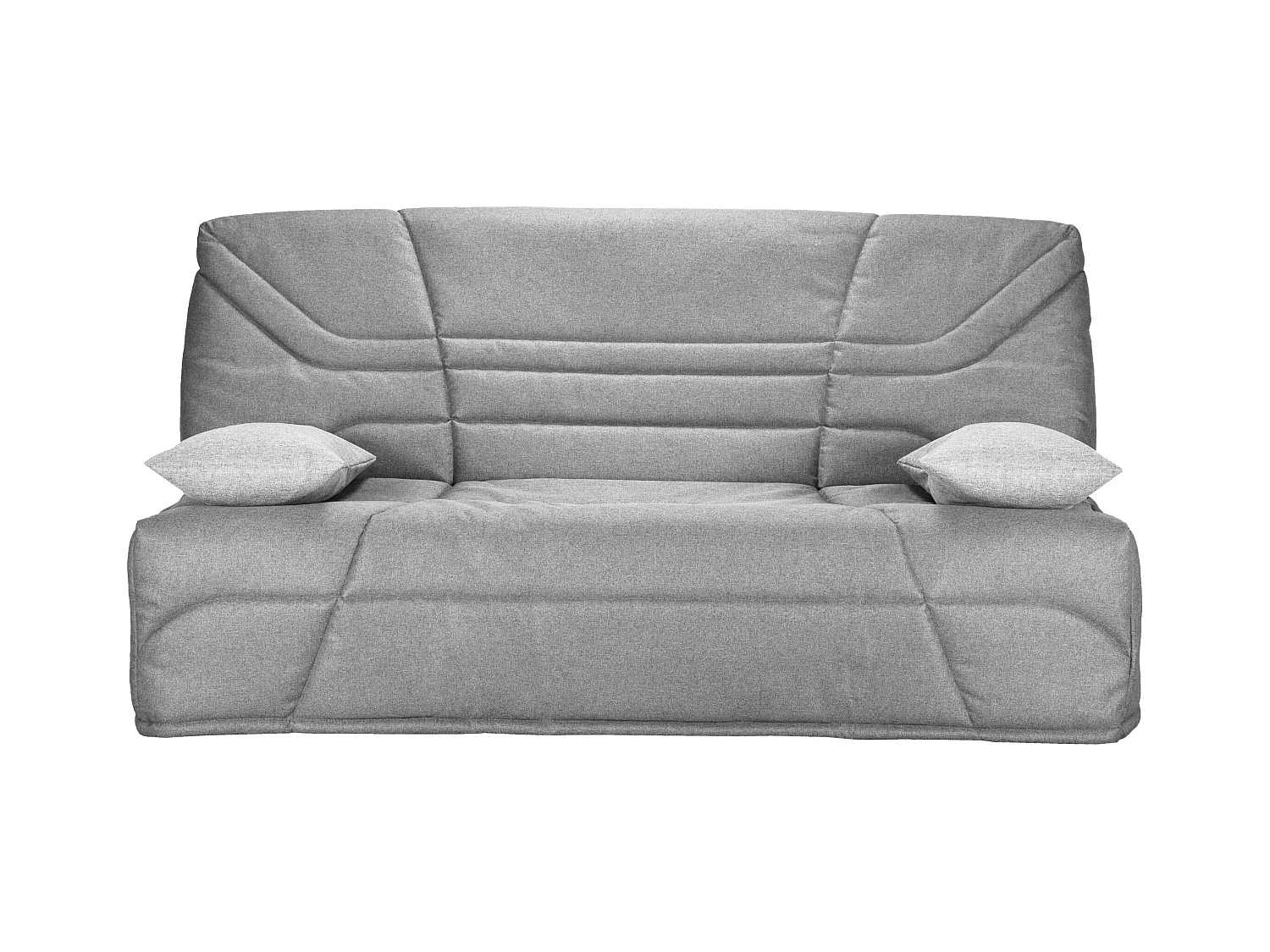 Banquette clic clac tissu 130x190 matelas Starbed 13cm avec coffre de rangement Raka-Couleur Gris perle