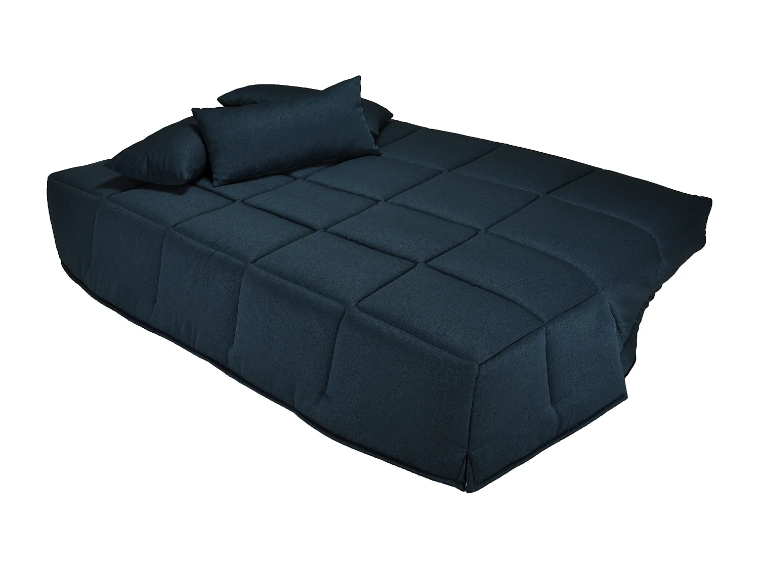 Canapé clic clac tissu avec rangement matelas Bultex 15cm Balkoa 207cm-Couleur Bleu nuit