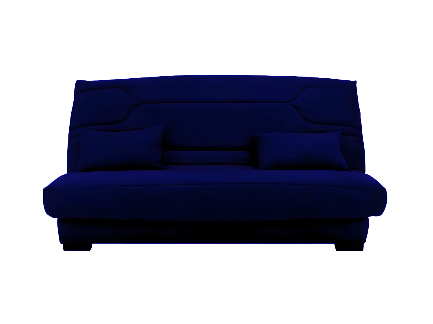 Canapé clic clac tissu avec rangement matelas Bultex 15cm Balkoa 207cm-Couleur Bleu nuit