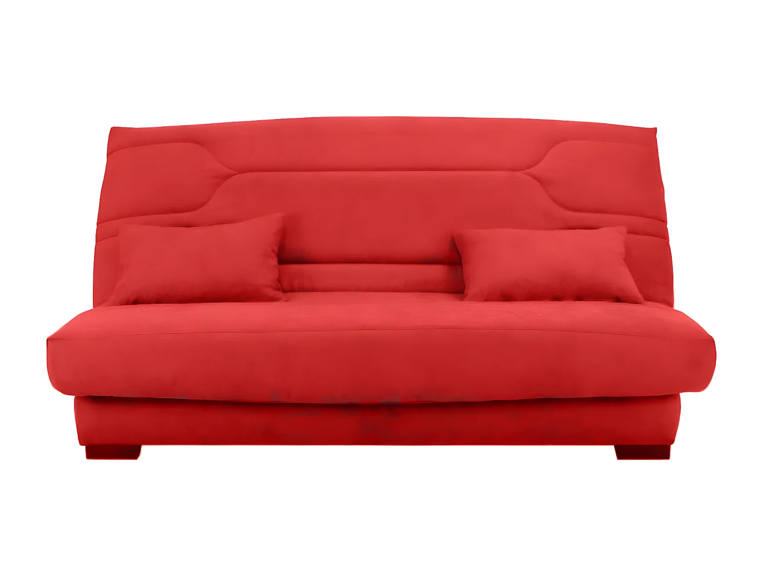 Canapé clic clac tissu avec rangement matelas Bultex 15cm Balkoa 207cm-Couleur Rouge