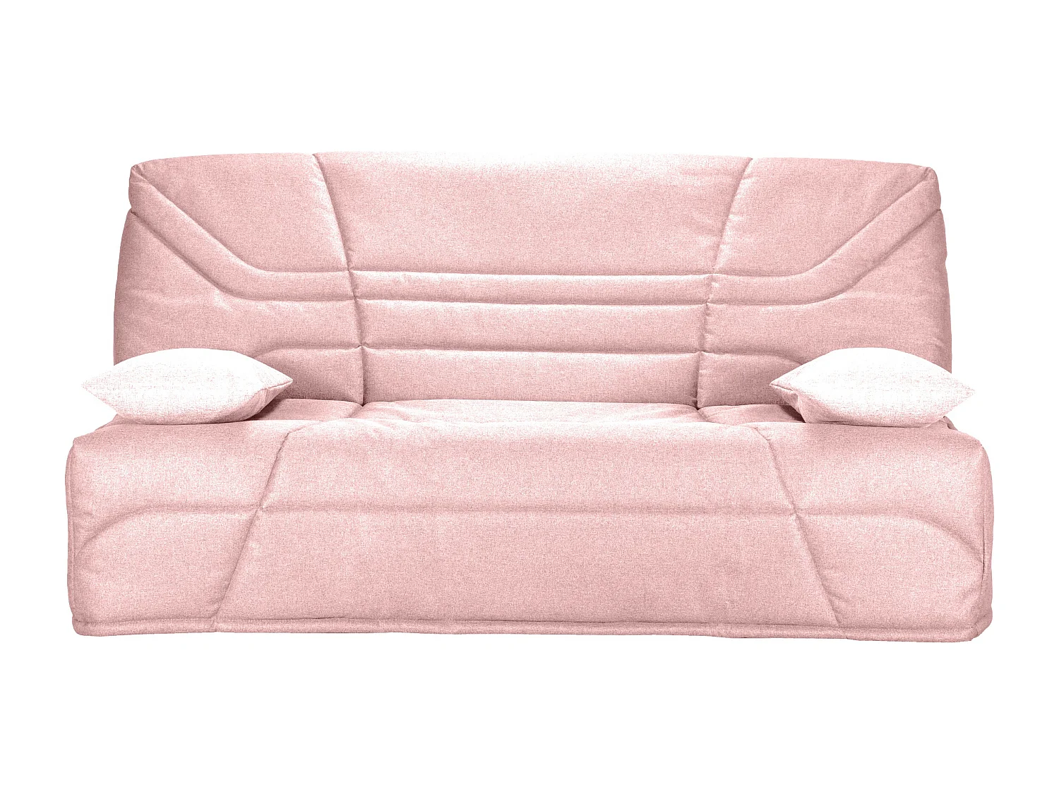 Banquette clic clac tissu 130x190 matelas Starbed 13cm avec coffre de rangement Raka-Couleur Rose clair
